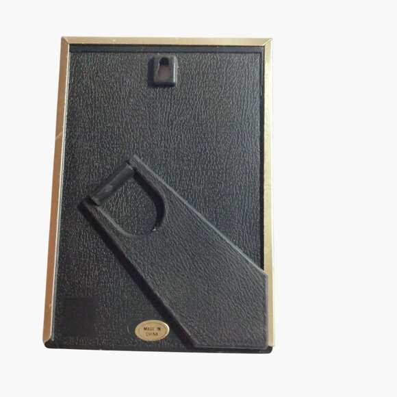 Gold Tone Metal Oval Picture Frame Small 3x5 inch Wall Mount Desktop - Picture 2 of 4